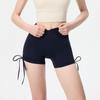 Women's High Waist Tummy Control Yoga Shorts with Side Drawstring - Quick-Drying, Peach Lift for Running, Cycling, and Fitness.