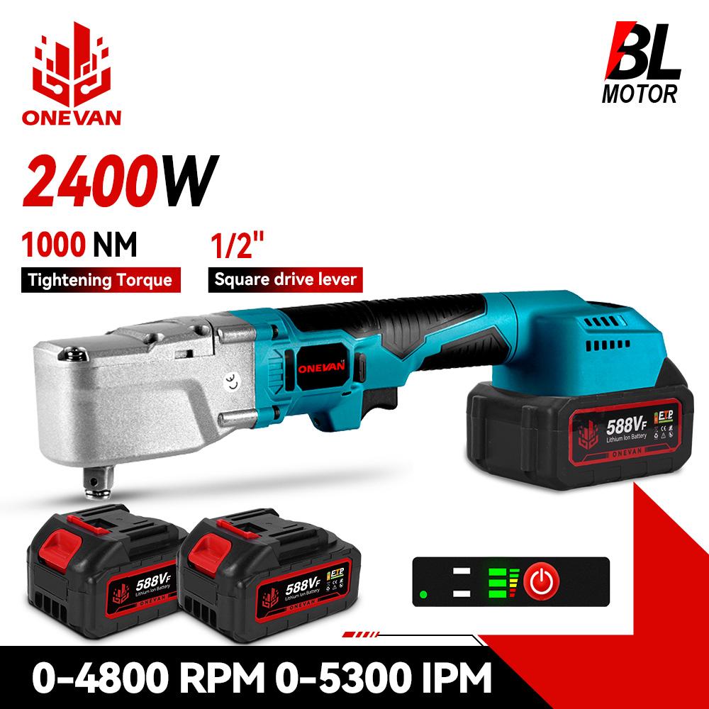 ONEVAN Brushless Electric Ratchet Wrench 1/2'' 1000NM Removal Screw Nut 4800RPM Car Repair Power Tool for Makita 18V Battery