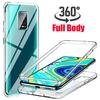 360 Full Coverage Slim Soft Double TPU Silicone + PC Screen Protector Cover for iPhone Samsung Huawei Honor Xiaomi Redmi OPPO Realme Vivo OnePlus