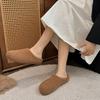 Lamb Wool Baotou Half Slippers Women's Outer Wear 2025 Autumn and Winter New Thick-soled Wool Shoes Versatile Lazy Shoes