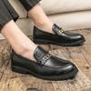 Italian Style Men Casual Leather Shoes Fashion Lightweight Loafers Low Heel Slip-on Outdoor Driving Shoes Flat Designer Shoes