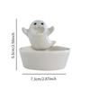 White Candle Holder Tealight Candlestick Crafts Cute Ceramic for Holiday