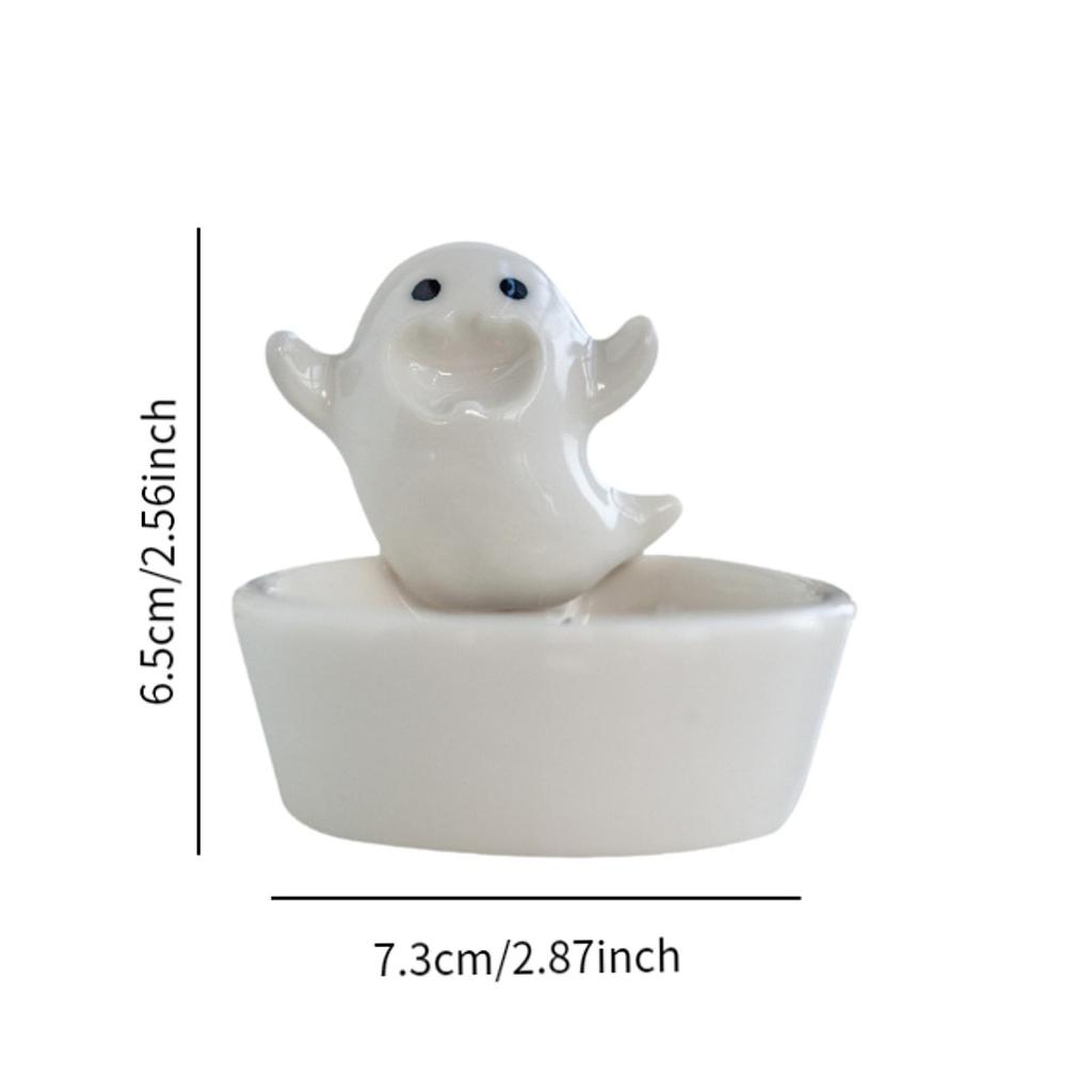 White Candle Holder Tealight Candlestick Crafts Cute Ceramic for Holiday