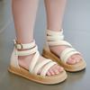 Children Fashion GLADIATOR Shoes 2024 New Summer Versatile Soft Breatheable Simple Girls Sandals PU Kids Shoes Soft Korean Style