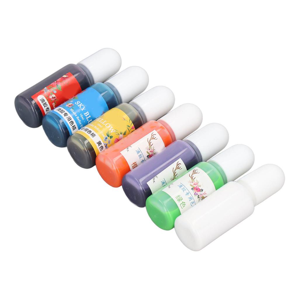 DIY Epoxy Resin Pigment 7 Colors Easy Penetration Good Transparency Epoxy Resin Dye Pigment for DIY