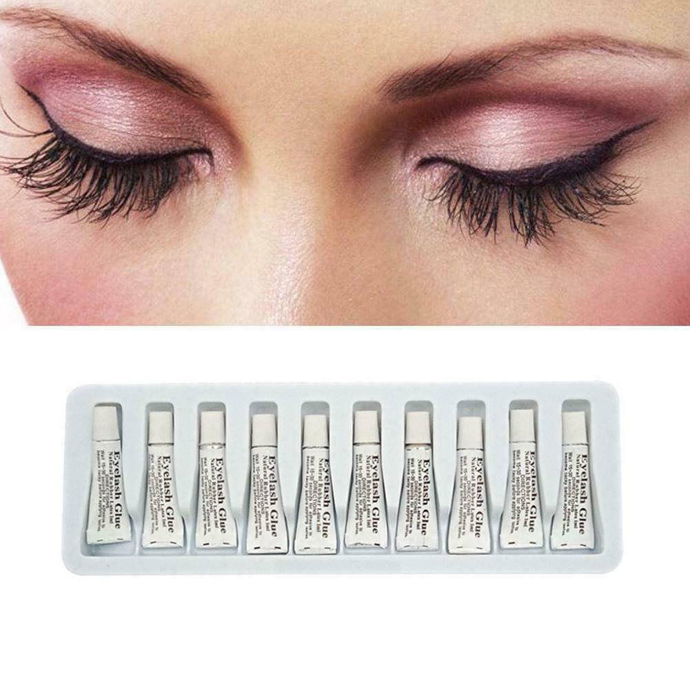 10x Natural Rubber Latex Eyelash Waterproof White Glue Eye False Eyelash N5C1