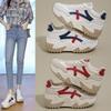 Spring Trend Thick Soled Women's Shoes 2025 New Board Shoes Matching Color Increase Sports Shoes Fashion Casual Shoes