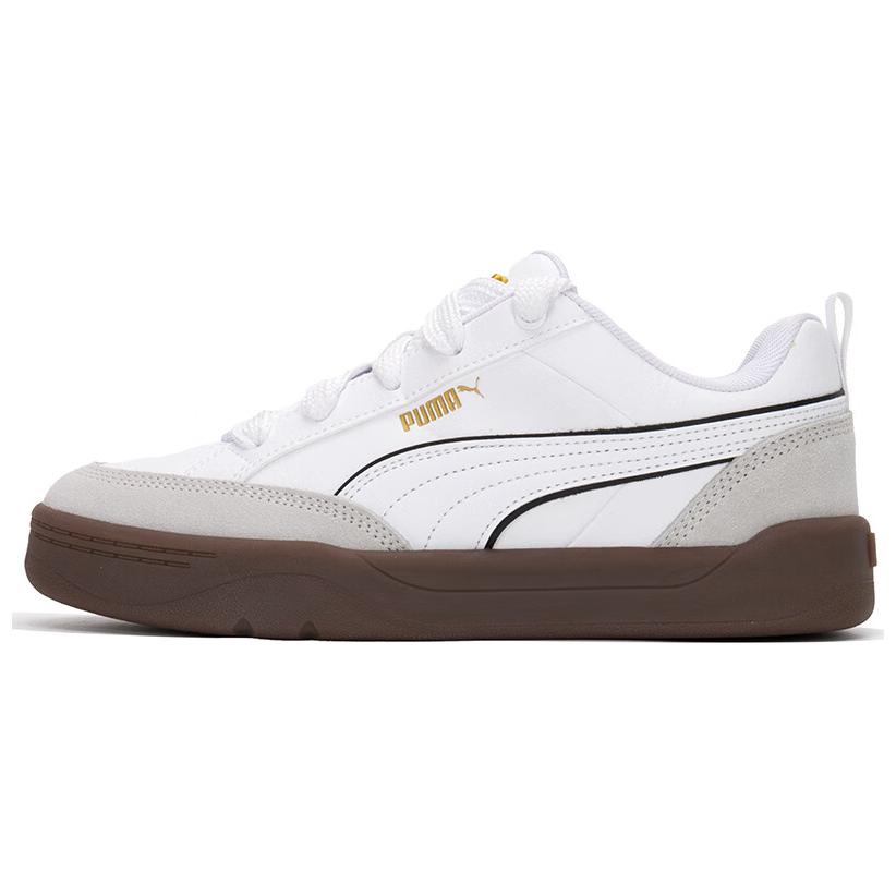 New PUMA Park Lifestyle Low Top Skateboard Shoes Unisex White Gray 400486-01