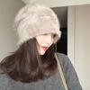 Plush Rabbit Fur Knitted Hat Bag Head Ear Protector Knitted Hat Thermal Hat Casual Hat Winter Women's Hat
