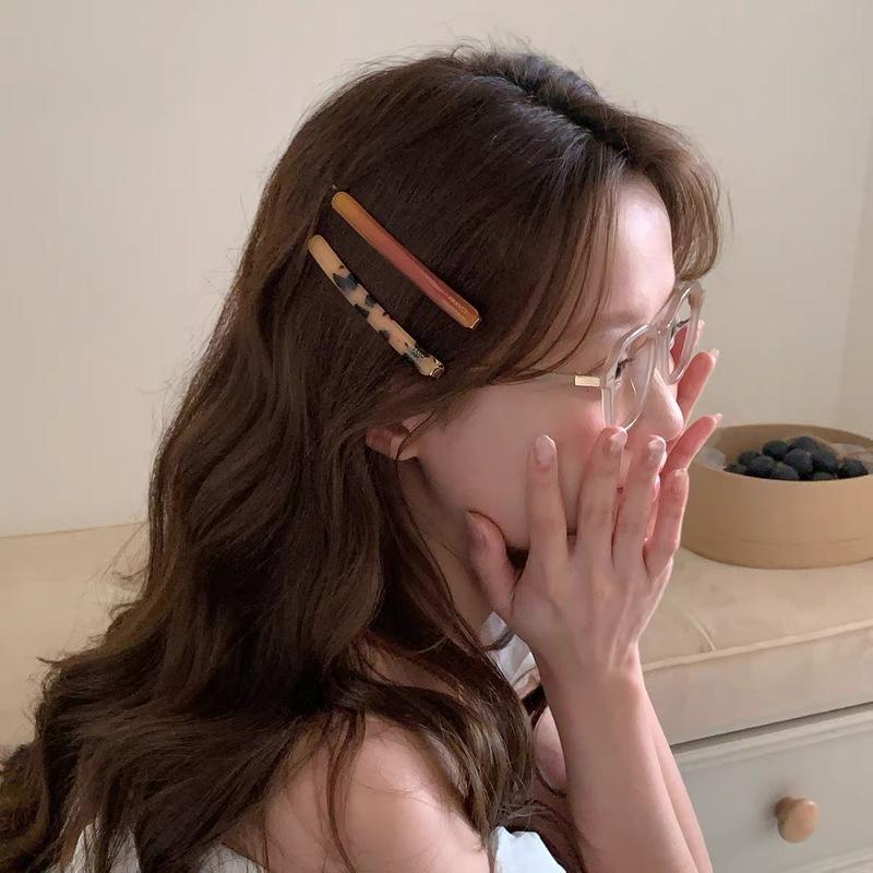 French Acetate Gradient Colorful Side Clamp Fashion Print Hair Clip Hairpins Barrettes For Girls Hair Accessories Headdress