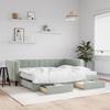 VidaXL Daybed with Trundle and Drawers Light Grey 90x200cm Velvet 3196763