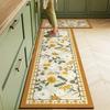 Kitchen Carpet PVC Leather Waterproof Floor Mat Non-slip Oil Proof Foot Mats Long Rug Spring Green Flower Home Decoration Rugs