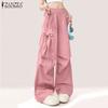 Women Casual Elastic Waist Loose Long Pants