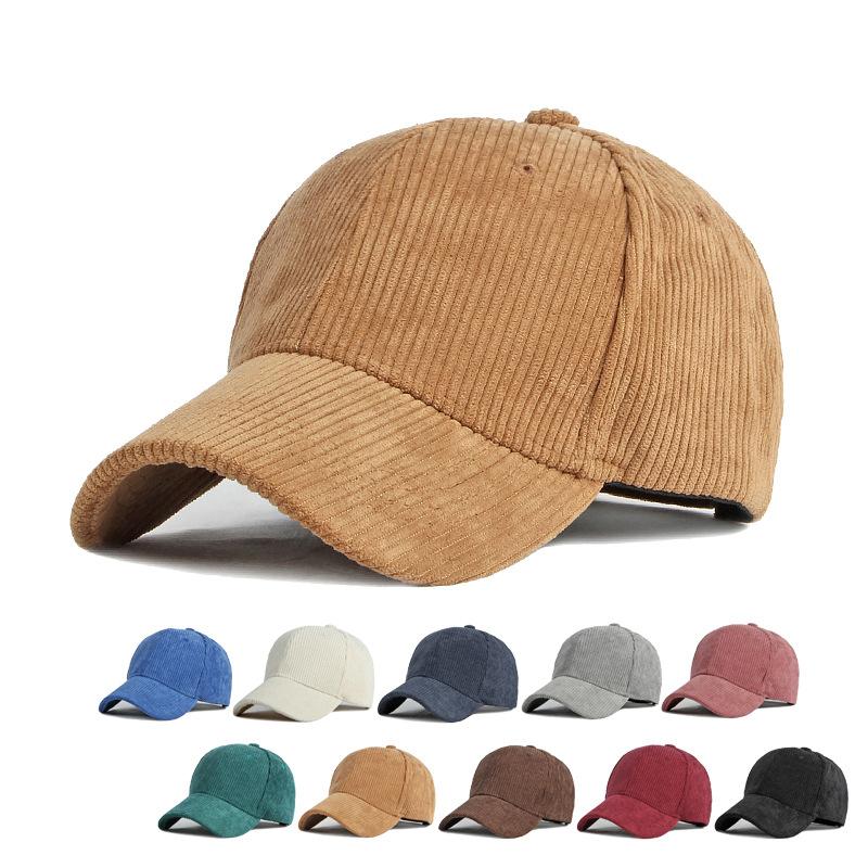 Warm Hat Women Autumn Winter Corduroy Baseball Cap Solid Color Outdoor Sports Cap Snapback Hat Ponytail Panama Cap Visor Hats