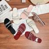 Flat-soled Sandals for Women, High-end Outer Wear, Summer Versatile One-word Strap, Rhinestone Cool Slippers, Fairy, Wind Sandals for Women