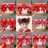Plush Ball New Year Barrettes Bow Embroidered Bow Headwear Sweet Hanfu Hair Accessories  Girls