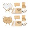 Wedding Guest Book Wooden Unique with 100pcs Hearts Wedding Guest Book Drop Box for Wedding Receptio