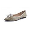 Fashion Pointed Single Shoes 2025 Spring Women's Light Luxury Style Bow Commuter Style Work Shoes Versatile Soft Sole Flats