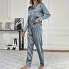 Women's Luxurious Satin Pajamas Pj Set Turn-down Collar Button Tops Pants Sleepwear Loungewear for Summer Home Clothes Suit
