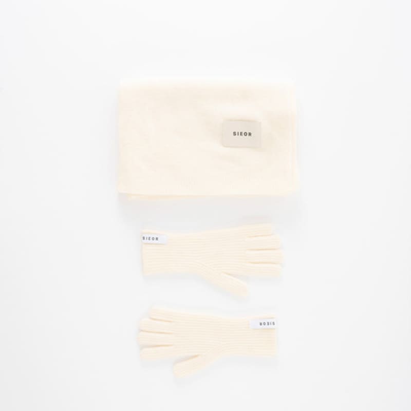 SIEOR TRIKXI Muffler Gloves Set_ivory