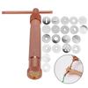 With 20 Tips Clay Craft Cake Sculpture Polymer Tool Sugar Paste Extruder Fondant Aluminum Alloy Perfect Rose Gold Clay Cake Sculpture Gun