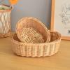 Wicker Woven Serving Baskets for Bread Fruit Vegetable Handmade Oval Storage Basket Display Wicker Basket Home Decoration