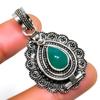 Green Onyx Gemstone 925 Silver Plated Handmade Jewelry Pendant 1.70"