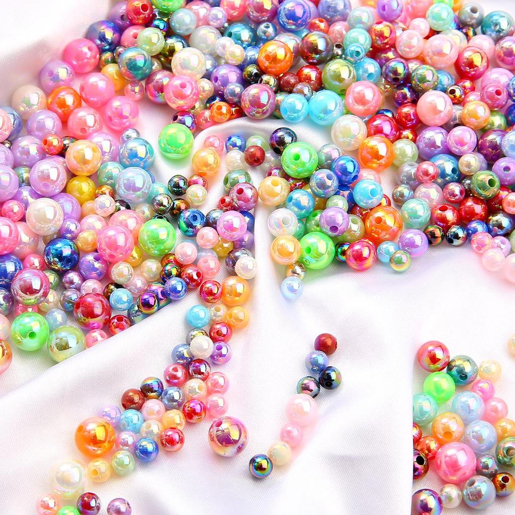 1000-5000 шт. Бусины из искусственного жемчуга ABS разных цветов, блестящие пластиковые разделительные бусины для самостоятельного изготовления ювелирных изделий