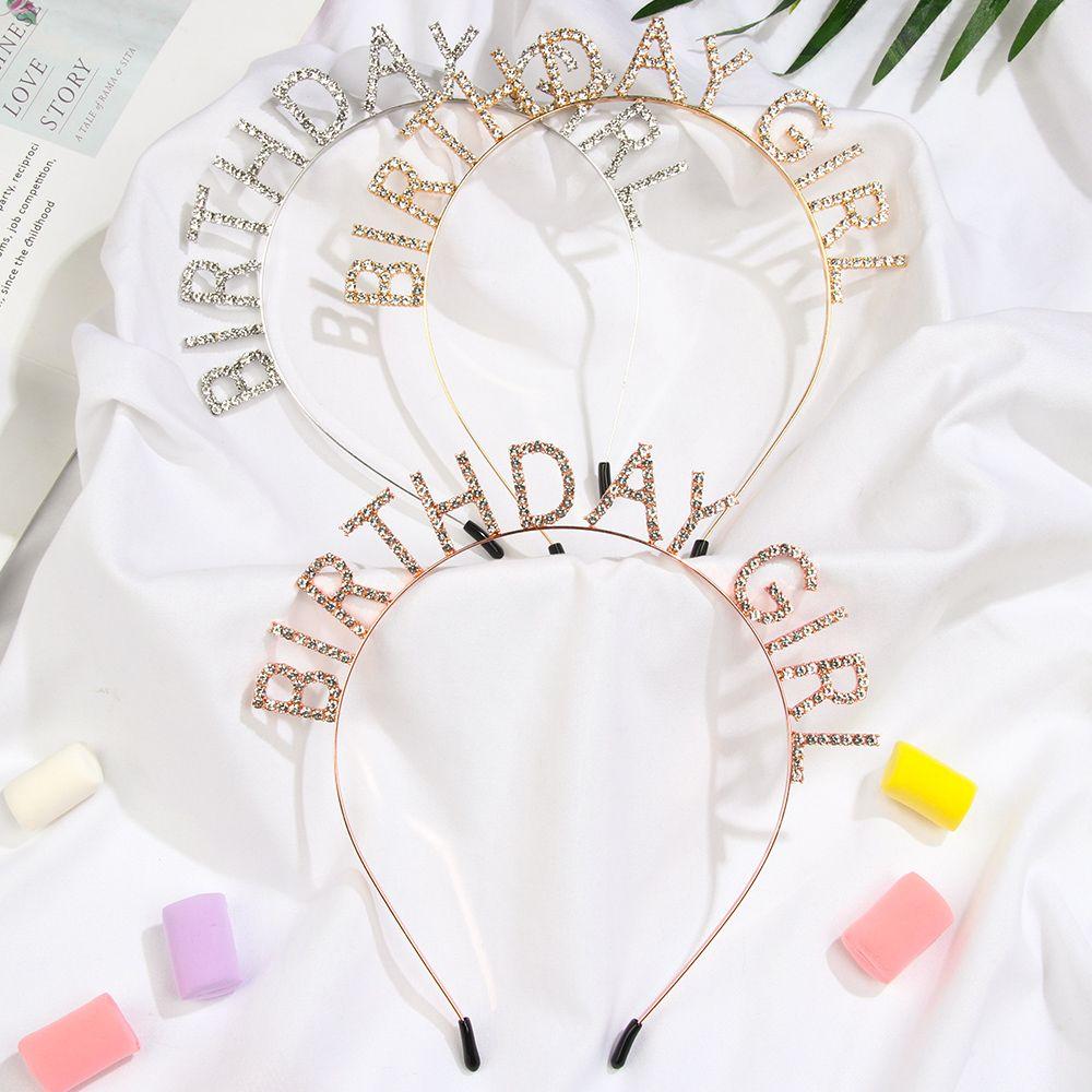 Styling Women Metal Alloy Birthday Party Tiara Princess Crown Birthday Girl Headband Hair Hoop
