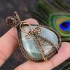 Aquamarine Handmade Copper Wire Wrap Jewelry Pendant 2.36 U4r76