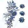 Clothing Decoration Mesh Embroidery Flower Lace Patch Sew 3D Fabric Flowers Appliques Clothing