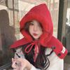 Balaclava Autumn and Winter Warm Knitted Hat Women's Fashion Scarf Integrated Knitted Ear Protection Woolen Hat