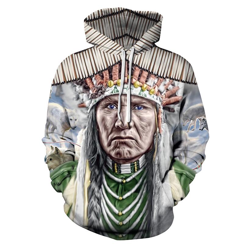 Indian Bohemian European and American Fashion Lovers  Hoodie Men's Loose Large Size 3D Printed Men's Hoodie Goes With Everything