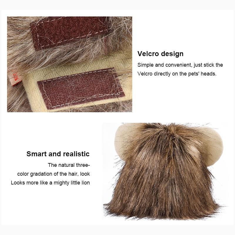 Cute Lion Mane Cat Hat for Dogs and Cat Small Dog Pet Cat Decor Accessories Lion Fancy Hair Pet Supplies