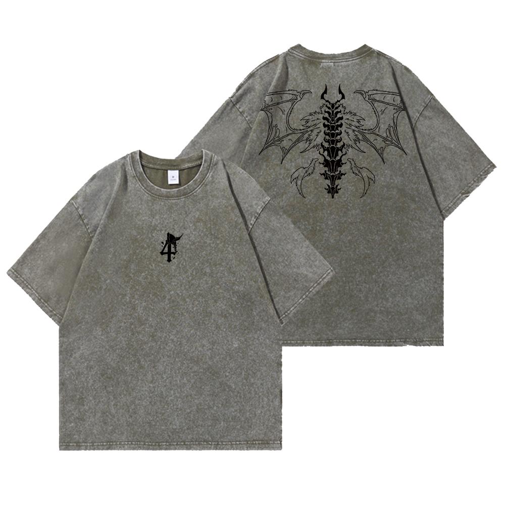 Japan Anime Bleach Ulquiorra·Cifer Graphic Printed T Shirt Men Women Manga Tshirts Harajuku Washed Cotton T-shirt