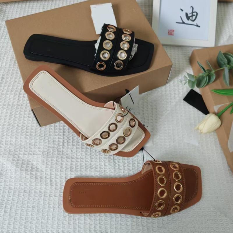 Fashion Designer Woman Flat Slippers Luxury Designer Sandals Casual Bottom Slippers Summer Women Sandals New Shoes for Women