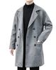 JHIJSC Long Chesterfield Business Solid Plus Size Men's Coat, Autumn/Winter, Style, Color, Stylish, (2XL, Gray)