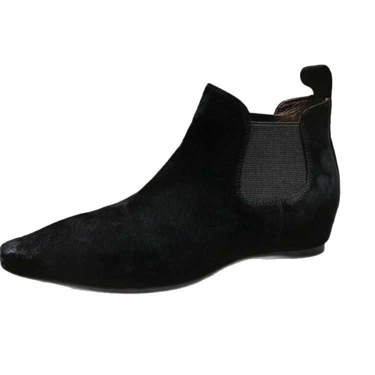 Sheepskin Version~ Retro Matte Suede Polished Pointed Inner Heightening Chelsea Boots Short Boots Women's 2025 New Bare Boots