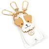 Kitamura NH0865 Jack Russell Terrier Keychain with Standing and Moving One Size Women's Face, White/Camel, 90611,