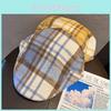 Color Clashing Grid Classic Wool Felt Newsboy Hat Color Blocking Fall Use Winter