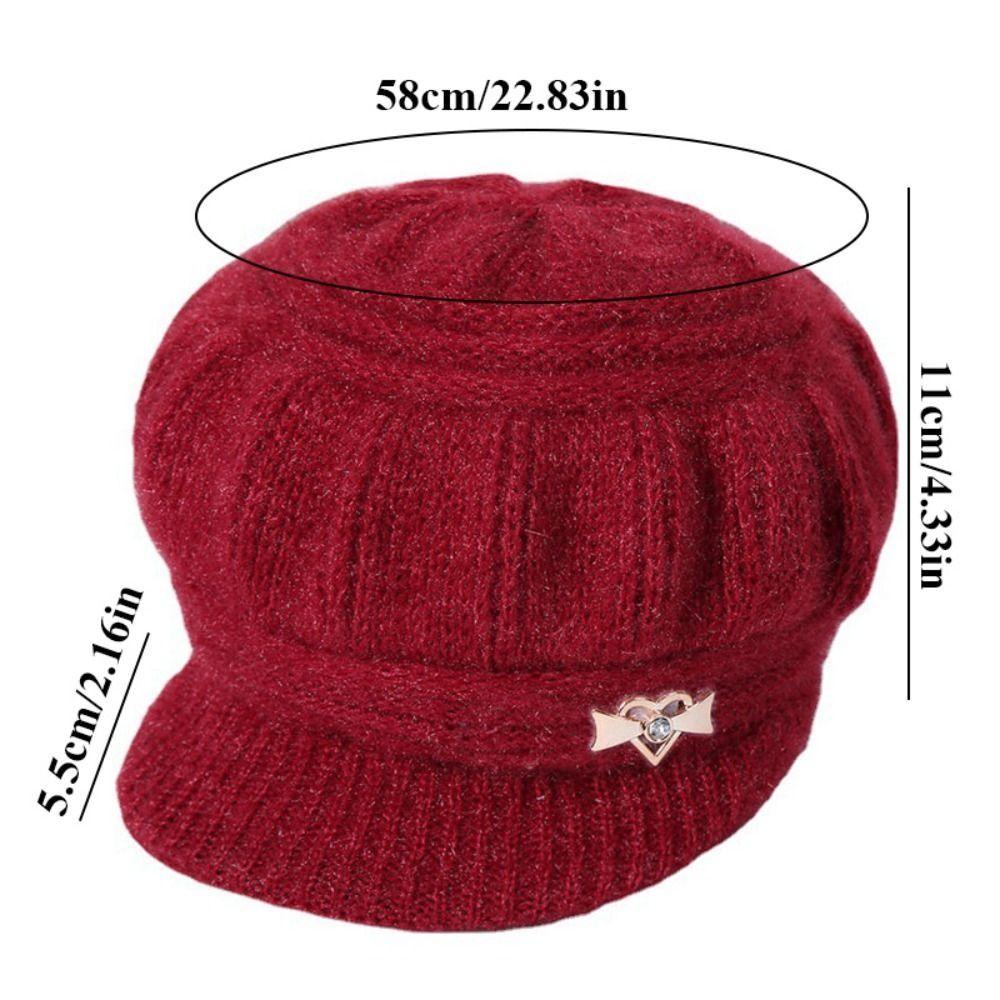 Keep Warm Knitted Hat Windproof Pumpkin Beret Hat Fashion Winter Hat Beanies  Middle Aged