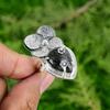 Серебро 925 пробы Черный рутиловый кварц Камень Обещание Новое Кольцо-цветок Ювелирное изделие