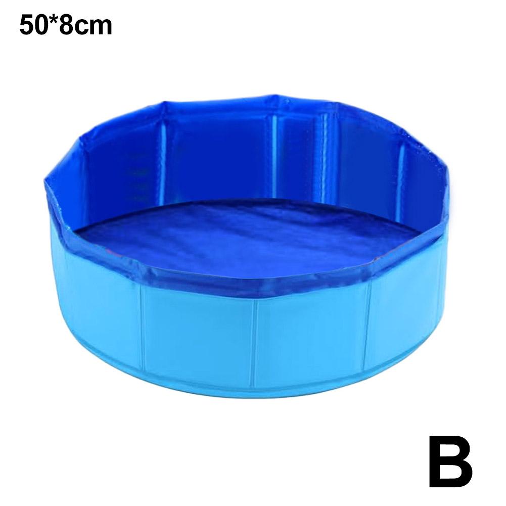 Foldable Dog Bath Swimming Pool Cat Pool Toy With Fish-Water Endless Self Play Interactive Cat Toys Pet Cleaning Water Basin