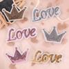 Embroidery Label Cartoon Crown Letter Sequin Patch Sticker Hand Account DIY Supply Embroidery Cloth Sticker