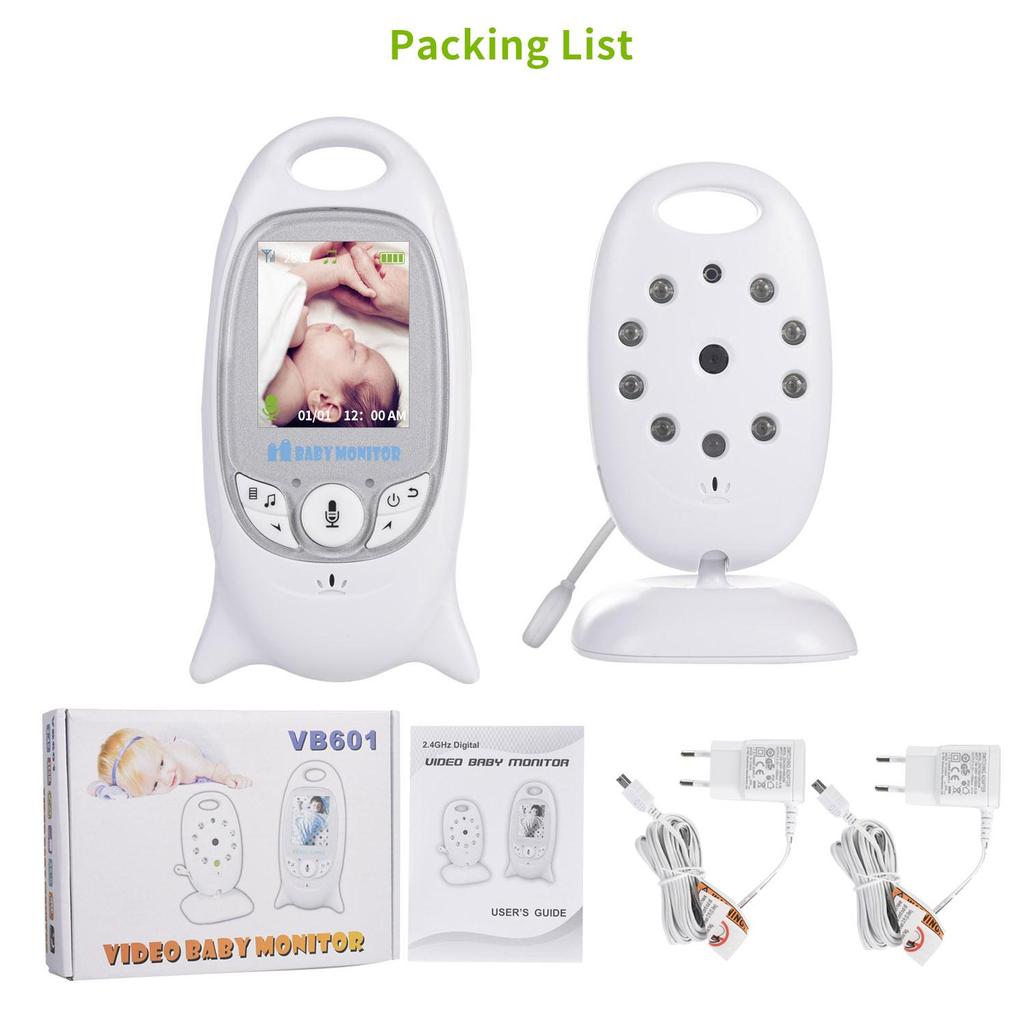 VB601 EU Plug Baby Monitor 2 Inch Electronic Babysitter Radio Video Nanny Camera Night Vision Temperature MonitoringAA