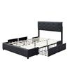 Chloe - Solid and Comfortable Bed 120x190 with Slatted Base with 4 Drawers Headboard Color BLACK Legs In 4 Cm