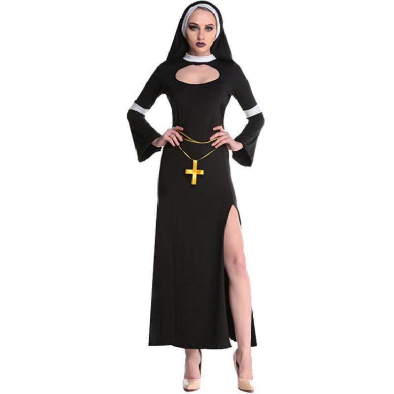 Halloween Costumes, Masquerade Nun Costumes, Cosplay Nun Uniforms