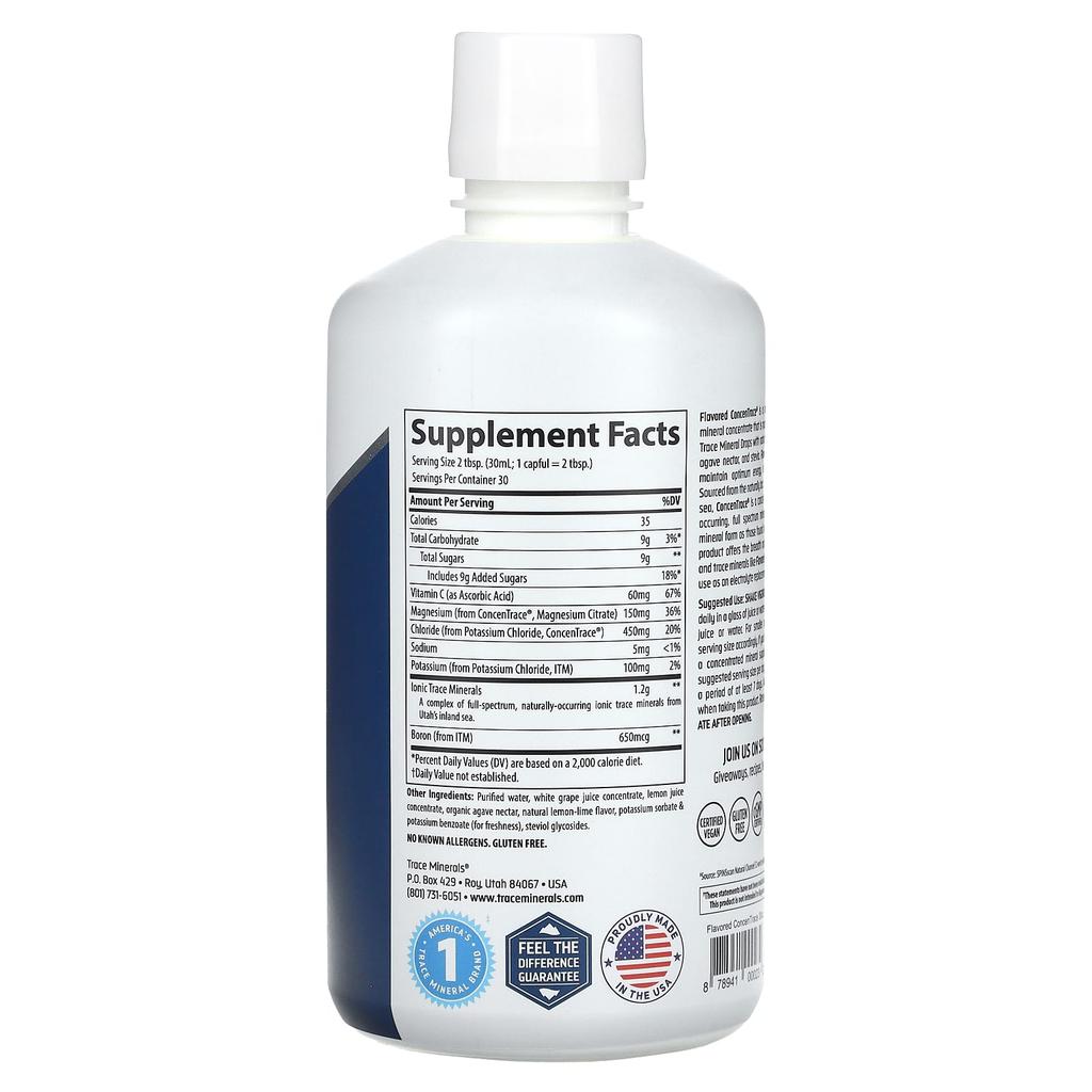 Concentrace, Trace Minerals, Lemon Lime, 887Ml(30Fl Oz)