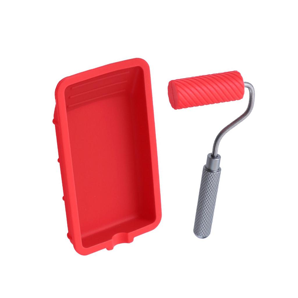 Upgrades Silicone Paint Roller with Brush Set with Tray Wall Painting Tool Completes Home Painting for House Improvement