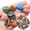 Mixed Color 10pcs Natural Stone Heart Pendants Crystal Quartz Healing Stone Exquisite Jewelry Accessories for Diy Jewelry Making